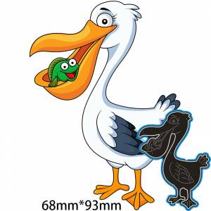 Металлические Вырубные штампы Pelican и fish, новый шаблон для украшения бумаги для скрапбукинга, тиснение «сделай сам», бумажная карточка для рукоделия, 68*93 мм