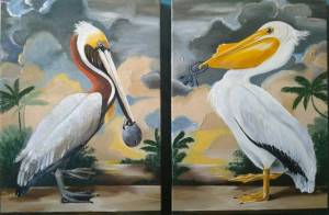 Пеликан рисунок