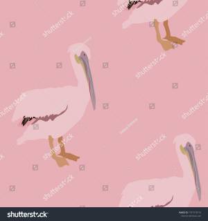 Delicate Pink Pelikan Illustration Picture Exotic