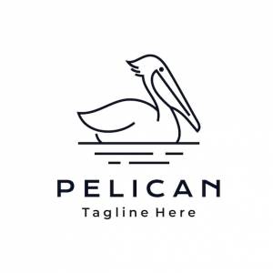 Шаблон векторной иллюстрации логотипа пеликана