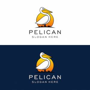 Шаблон дизайна логотипа пеликан