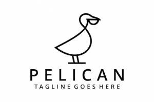 Креативная роскошь современного пеликана птица силуэт иллюстрации логотип шаблон вектор значок