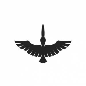 Шаблон логотипа pelican изолированная идентичность бренда икона абстрактная векторная графика