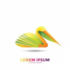 Пеликан градиент логотип шаблон