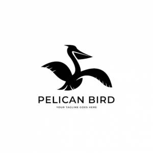 Дизайн логотипа пеликана, векторный логотип пеликана