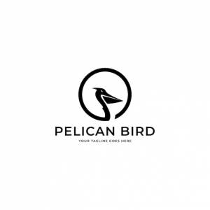 Дизайн логотипа пеликана, векторный логотип пеликана