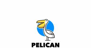 Пеликан простой дизайн талисмана логотипа