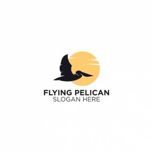 Шаблон дизайна логотипа flying pelican