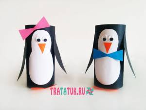 Пингвины из туалетных втулок