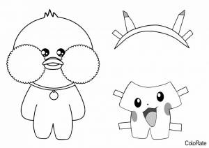 Раскраска Лалафанфан с костюмом пикачу