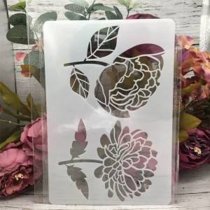 26*17 см Пион цветок DIY слойные трафареты настенная живопись Искусственный Декоративный шаблон