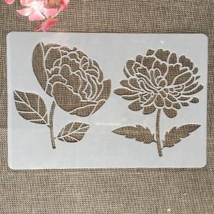 26*17 см Пион цветок DIY слойные трафареты настенная живопись Искусственный Декоративный шаблон
