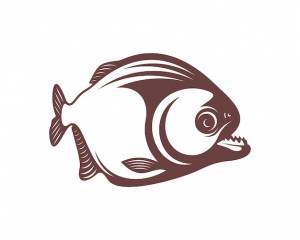 Вектор дизайна логотипа рыбы-пираньи icon symbol template illustration
