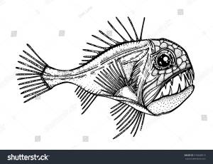 Tropical Deepsea Fish Sabretooth Exotic Tattoo