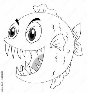 Animal outline for piranha fish Векторный объект Stock