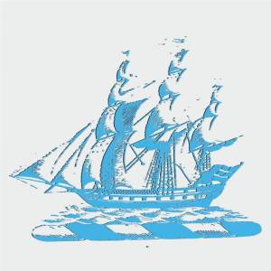 Трафарет Корабль с парусами