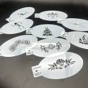 Трафареты с рисунком лица, дельфин с деталями, замок, Череп, пиратский корабль, молния, DiYeah, 9 шт