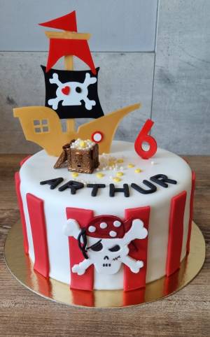 Файл STL Топпер для торта Пиратский корабль ・Шаблон для 3D-печати для загрузки・Cults