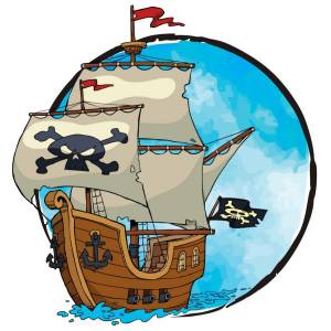 Сахарная картинка для торта Пиратский корабль