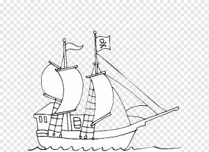 Корабль Пиратство Книжка-раскраска Шаблон, Корабль, png