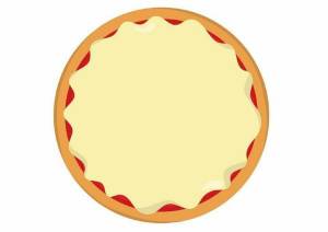 Шаблон пиццы для вырезания из бумаги, аппликации