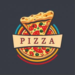 Шаблон логотипа векторной пиццы