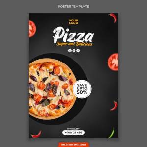 Шаблон плаката для пиццы