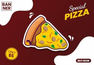 Шаблон баннера для пиццы премиум вектор