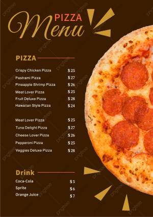 Красочный и красивый шаблон меню пиццы рисунок Шаблон для скачивания на Pngtree
