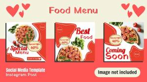 Шаблон меню пиццы для социальных сетей