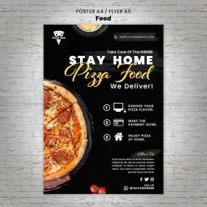 Шаблон плаката вкусной пиццы