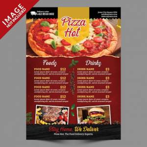 Шаблон пиццы меню пиццы
