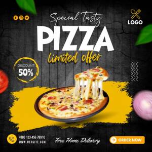 Шаблон меню пиццы ресторана