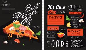 шаблон меню пиццы, png