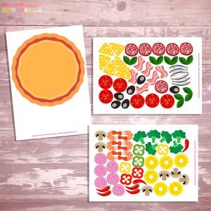 шаблоны аппликации для детей Пицца  для распечатки