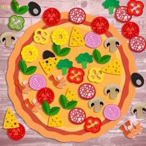 шаблоны аппликации для детей Пицца  для распечатки