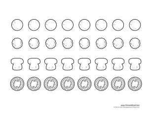 Шаблон пиццы для вырезания из бумаги, аппликации