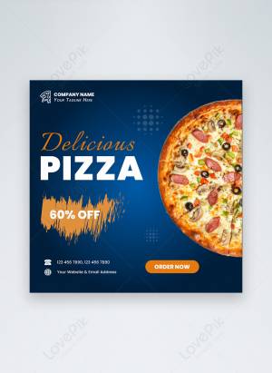 Продвижение меню пиццы пиццы акция социальных медиа почтовый шаблон изображение_Фото номер 450078124_AI Формат изображения_ru