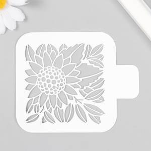Трафарет для творчества Подсолнух 9х9 см, пластик