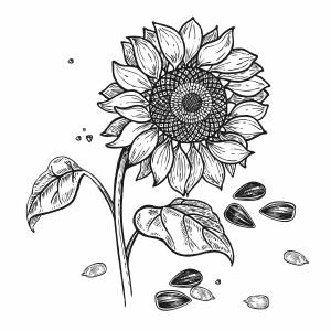 Лист подсолнуха рисунок