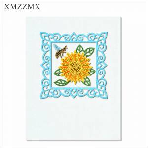 Металлические Вырубные штампы XMZZMX в виде подсолнуха, пчелы для изготовления карт, наборы вырубных штампов для тиснения бумаги, шаблоны для альбомов, трафареты