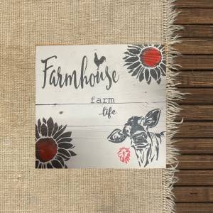 Трафареты 20,3*20,3 см для фермы, коровы, подсолнуха, «сделай сам», слойная мебель, настенная живопись, шаблон для украшения, искусственное многоразовое использование