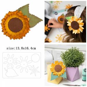 Пресс-формы в виде подсолнуха, металлические пресс-формы для скрапбукинга, декора фотоальбома, тиснение, праздничные штампы для бумажных карт, Новинка