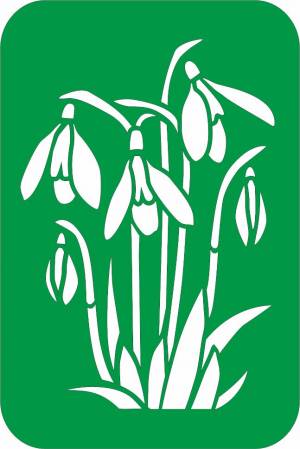 Трафарет на клеевой основе Подснежники, 10*15 см