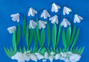 Аппликация подснежник шаблон
