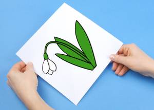 подснежник шаблон для аппликации