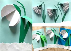 Детские поделки подснежники