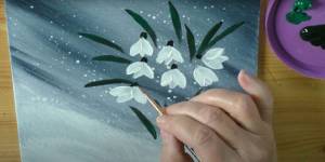 Как нарисовать подснежники