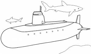 Раскраска Подводная лодка