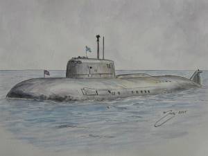 Подводная лодка рисунок для детей
